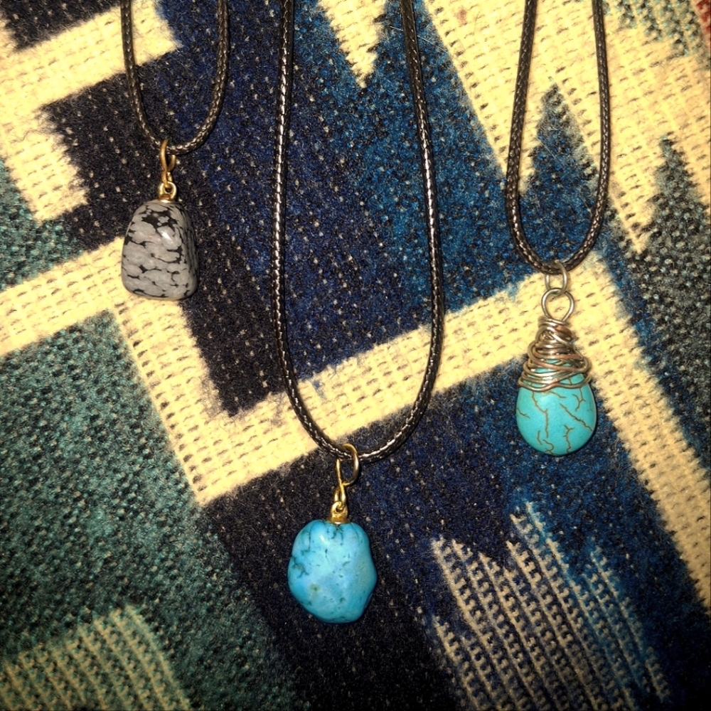 Trio Of Faux Stone Necklaces
